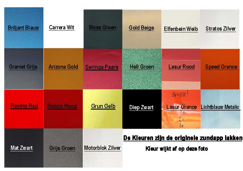 Spuitbussen & Lakken Originele Kleuren