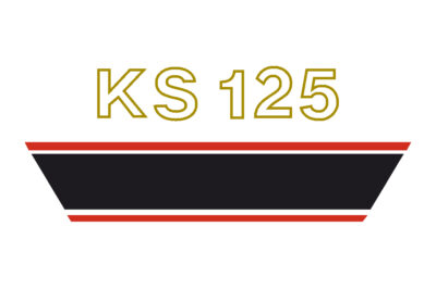 KS125 Zijdeksel Sticker Zwarte Outline