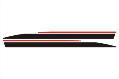Zundapp Spoilerl Sticker Set 540 Rood Zwart