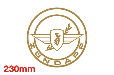 Zundapp Raam Sticker Goud 230 mm