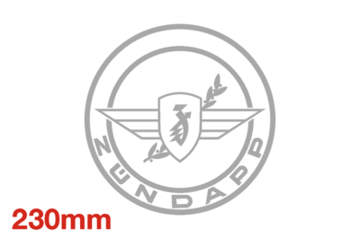 Zundapp Raam Sticker Zilver 230 mm
