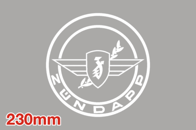 Zundapp Raam Sticker Wit 230 mm