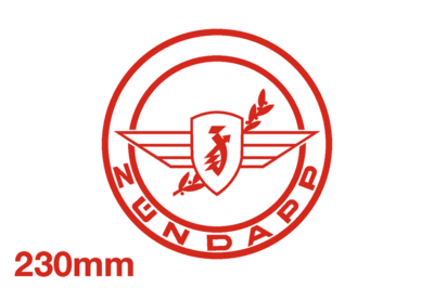 Zundapp Raam Sticker Rood 230 mm