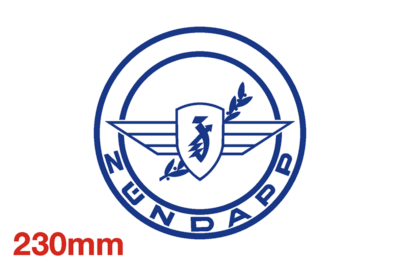 Zundapp Raam Sticker Blauw 230 mm