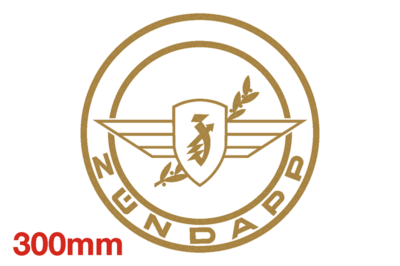 Zundapp Raam Sticker Goud 300 mm