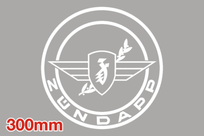 Zundapp Raam Sticker Wit 300 mm