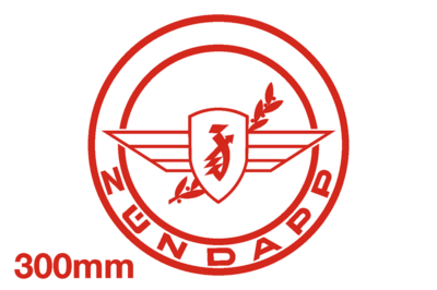 Zundapp Raam Sticker Rood 300 mm