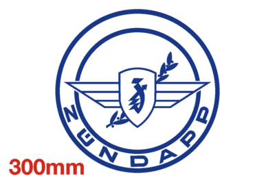 Zundapp Raam Sticker Blauw 300 mm