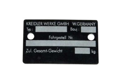 Kreidler Frame Typeplaatje Nieuw Type