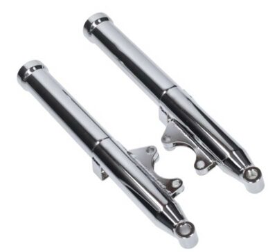 Voorvorkpoot Set 530 L & R Chroom met Dubbele Schijfrem