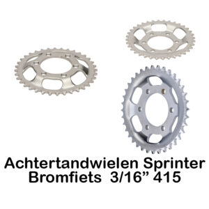 Achtertandwielen bromfiets Sprinter 3/16" 415