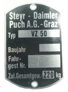 Puch Typeplaatje VZ50