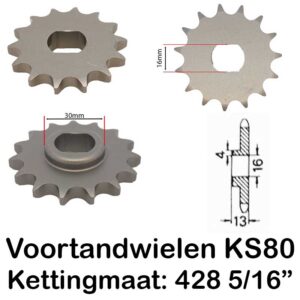 Voortandwielen KS80  5/16" 428
