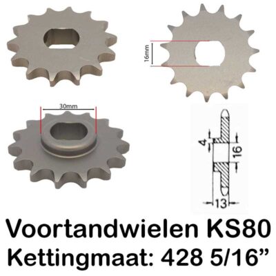 Voortandwielen KS80 5/16" 428
