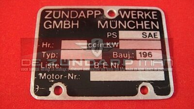 Motorblok Typeplaatje 1960