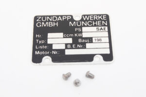 Motorblok Typeplaatje 1980