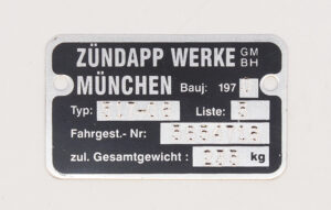 Frame Typeplaatje 1970