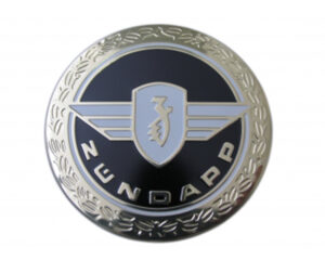 Tank Embleem Zwart – Goud Rond met Zundapp