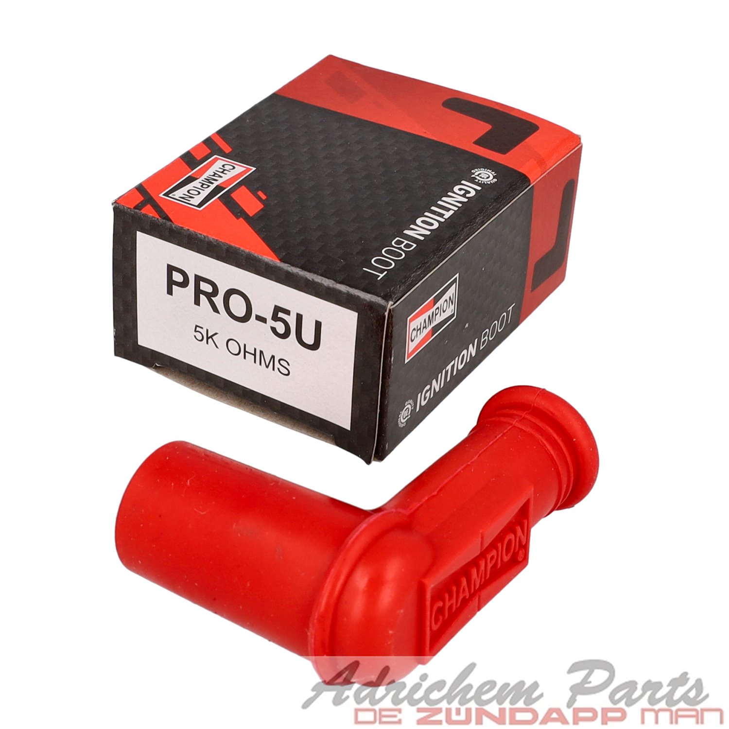 Bougiedop Champion PRO5U waterdicht silicone (groot gat) rood