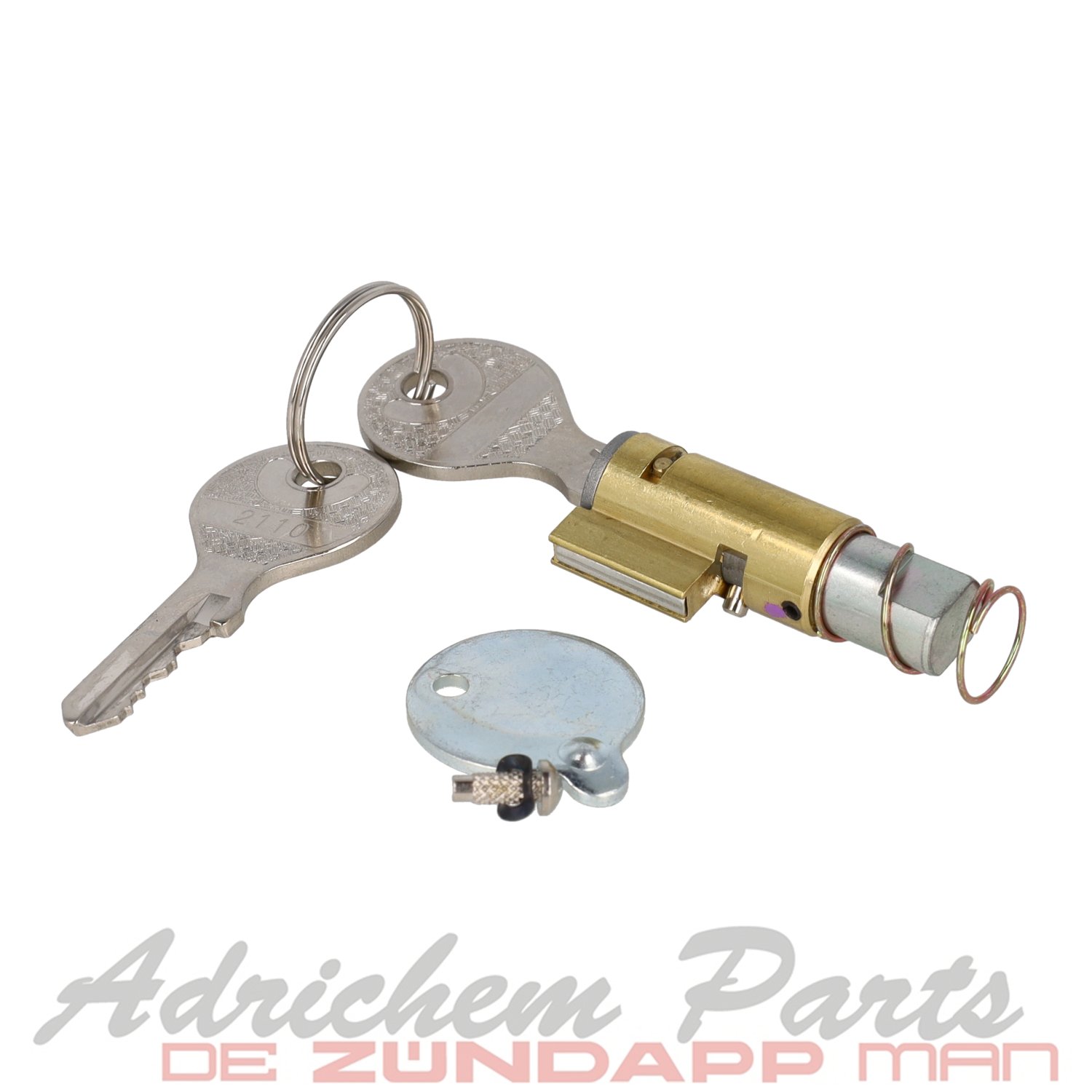 Stuurslot + nagel en plaatje zund nt mod. 529/530, zundapp, camino, hercules